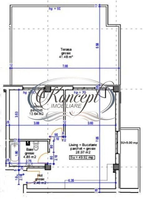 Apartament cu terasa si 2 garaje