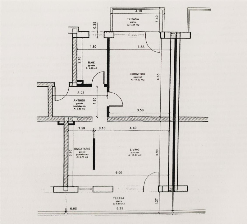 Apartament cu doua balcoane, pe strada Porii