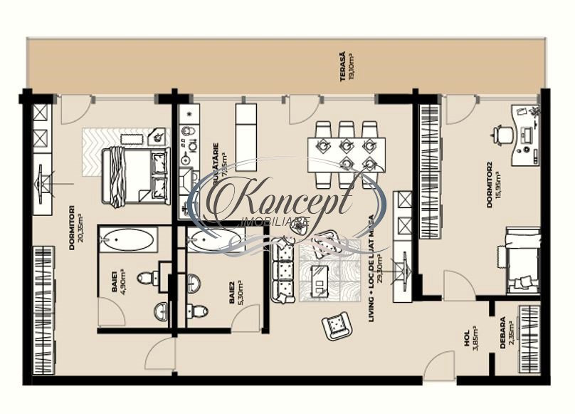 Apartament in ansamblu nou