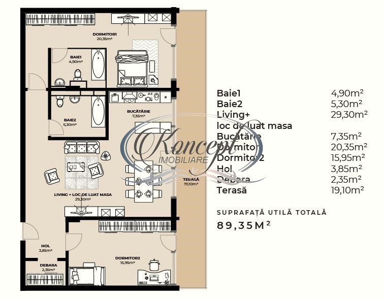 Apartament in ansamblu nou