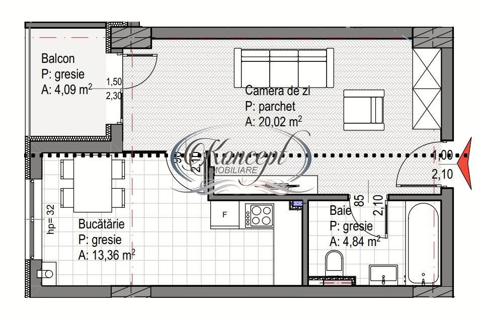 Apartament cu parcare si CF pe Soporului 1